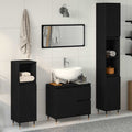 vidaXL Badezimmermöbel-Set 3 pcs Schwarz Eichen-Optik 30 x 30 x 190 cm