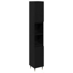 vidaXL Badezimmermöbel-Set 3 pcs Schwarz Eichen-Optik 30 x 30 x 190 cm