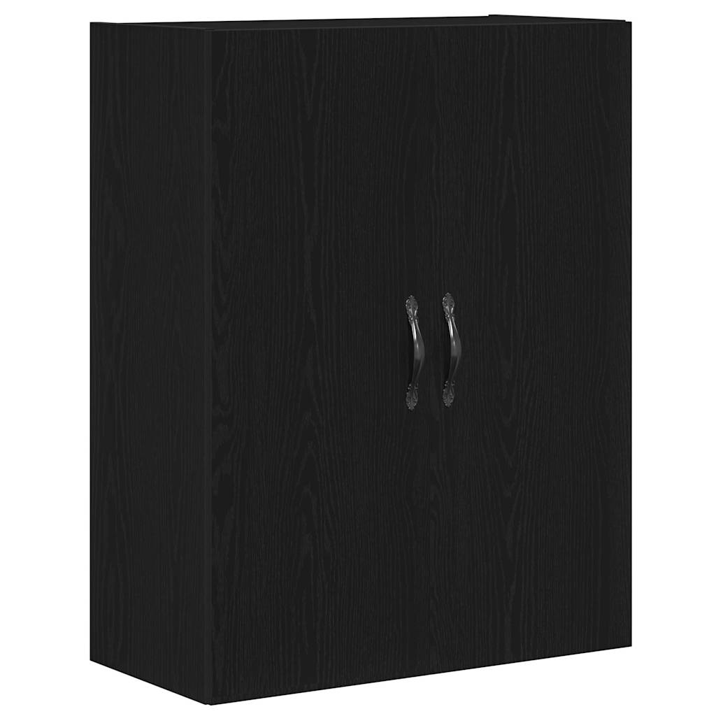 vidaXL Highboard 2 pcs Schwarz Eichen-Optik Ingenieurholz und Glas