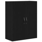 vidaXL Highboard 2 pcs Schwarz Eichen-Optik Ingenieurholz und Glas
