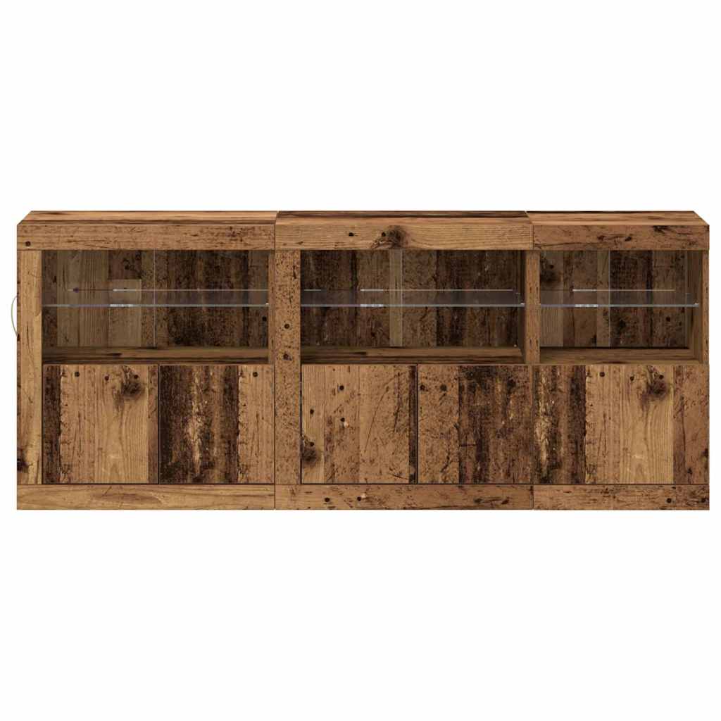 vidaXL LED-Sideboard Altholz 162 x 37 x 67 cm Holzwerkstoff