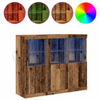 vidaXL LED-Sideboard 3 pcs Altholz 123 x 37 x 100 cm Holzwerkstoff