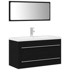 vidaXL Waschbeckenschrank mit Schubladen 3 pcs Schwarz Eichen-Optik