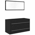 vidaXL Waschbeckenschrank mit Schubladen 3 pcs Schwarz Eichen-Optik