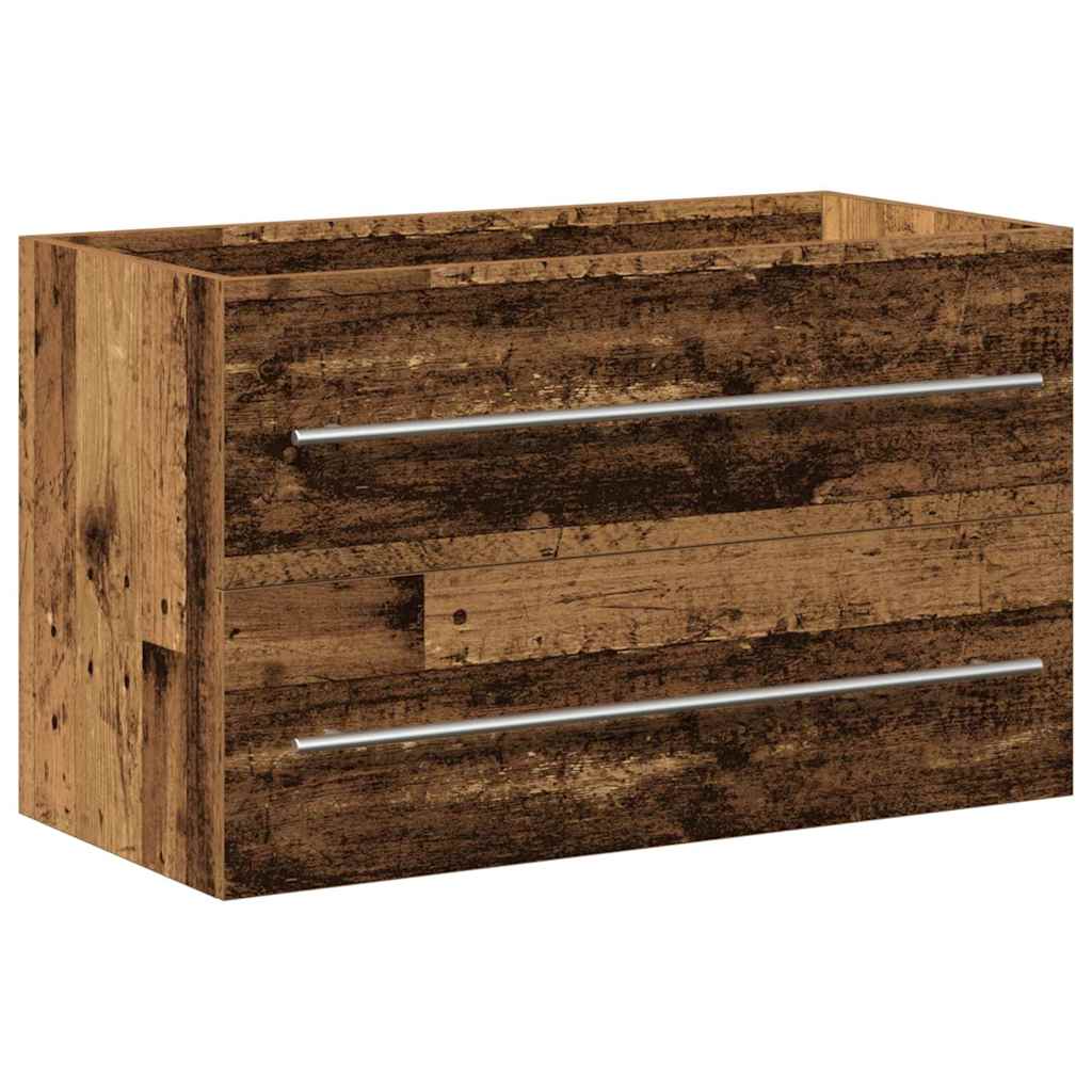 vidaXL Waschbeckenschrank mit Schubladen Altholz 80 x 38,5 x 48 cm