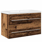 vidaXL Waschbeckenschrank Wandmontiert 2 pcs Altholz 80 x 38,5 x 48 cm