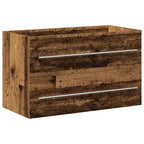 vidaXL Waschbeckenschrank Wandmontiert 2 pcs Altholz 80 x 38,5 x 48 cm