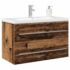 vidaXL Waschbeckenschrank Wandmontiert 2 pcs Altholz 80 x 38,5 x 48 cm