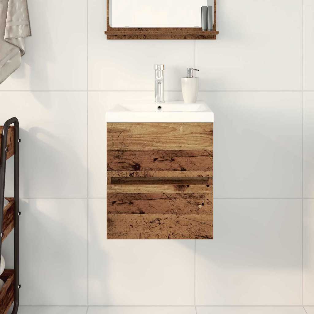 vidaXL Waschbeckenschrank mit Tür Schwarz Eichen-Optik 80 x 39 x 62 cm