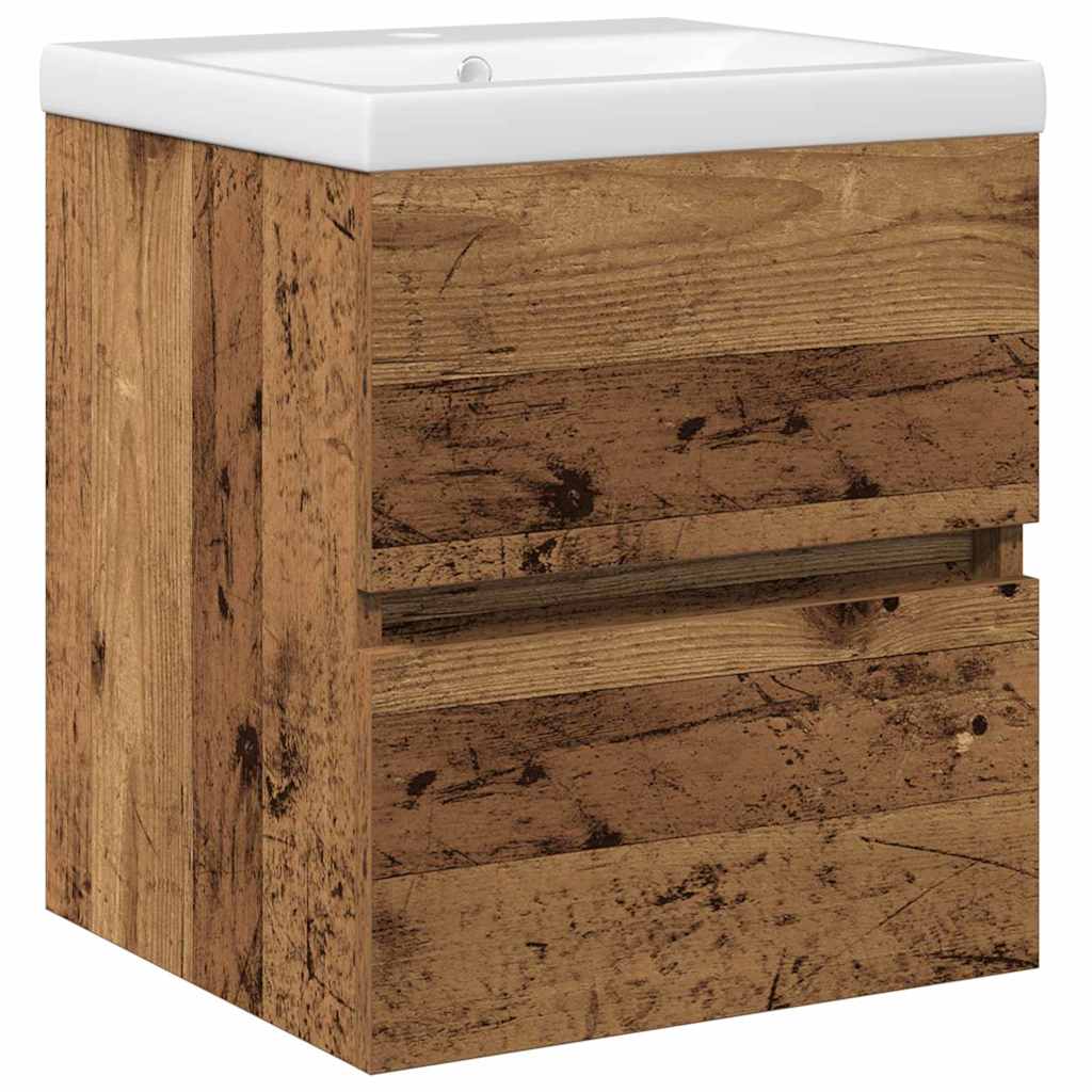 vidaXL Waschbeckenschrank mit Tür Schwarz Eichen-Optik 80 x 39 x 62 cm