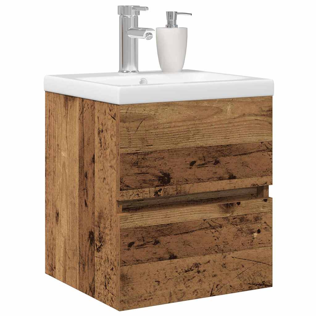 vidaXL Waschbeckenschrank mit Tür Schwarz Eichen-Optik 80 x 39 x 62 cm