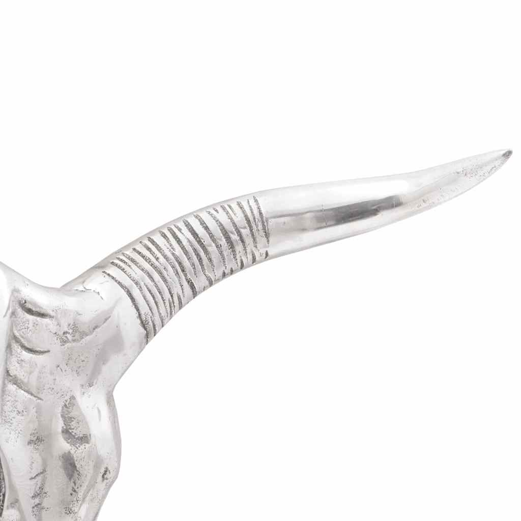 vidaXL Bullen Schädel Silber 49 x 10 x 36 cm Aluminium
