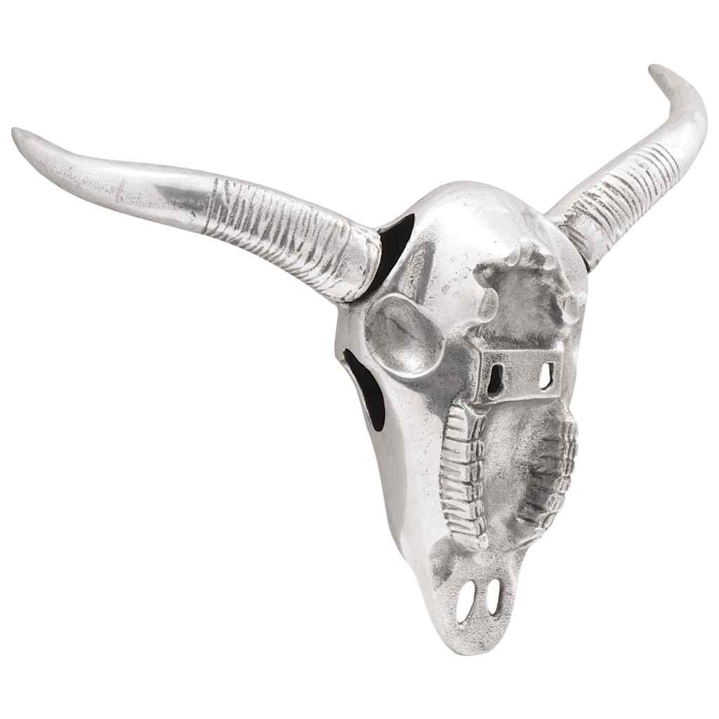 vidaXL Bullen Schädel Silber 49 x 10 x 36 cm Aluminium