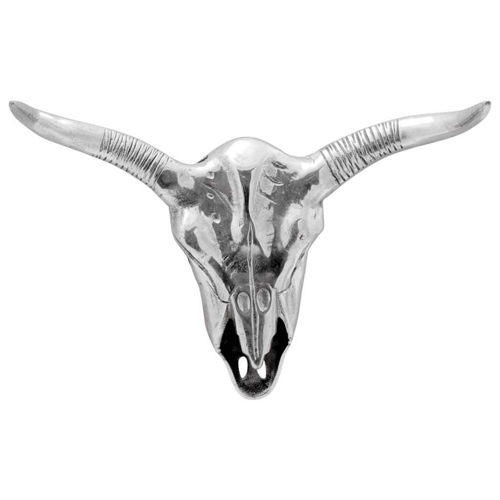 vidaXL Bullen Schädel Silber 49 x 10 x 36 cm Aluminium