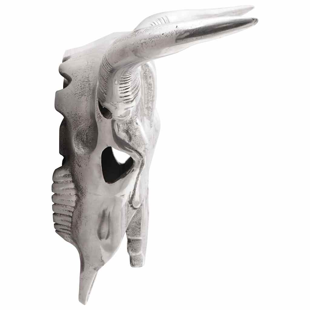 vidaXL Bullen Schädel Silber 49 x 10 x 36 cm Aluminium