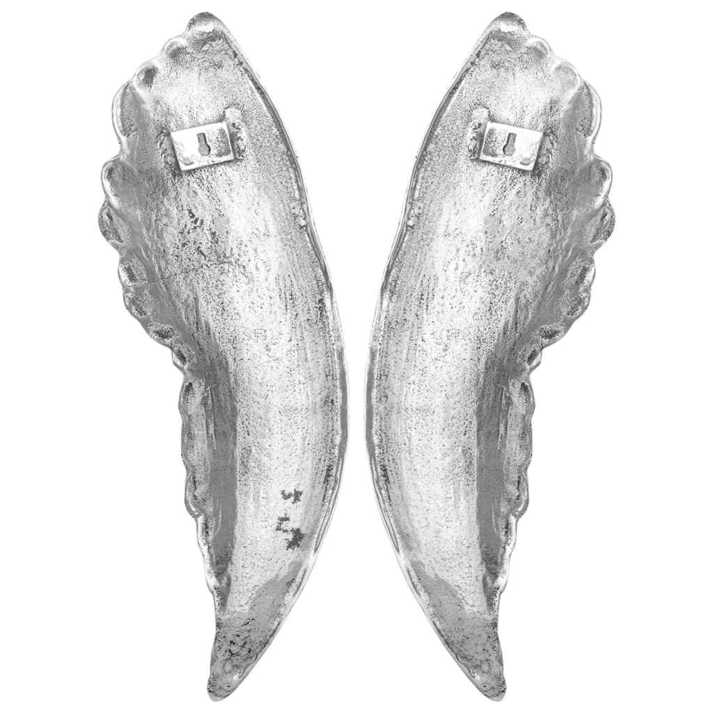 vidaXL Flügel-Skulptur 2 pcs Silber 31 x 5 x 91 cm Aluminium