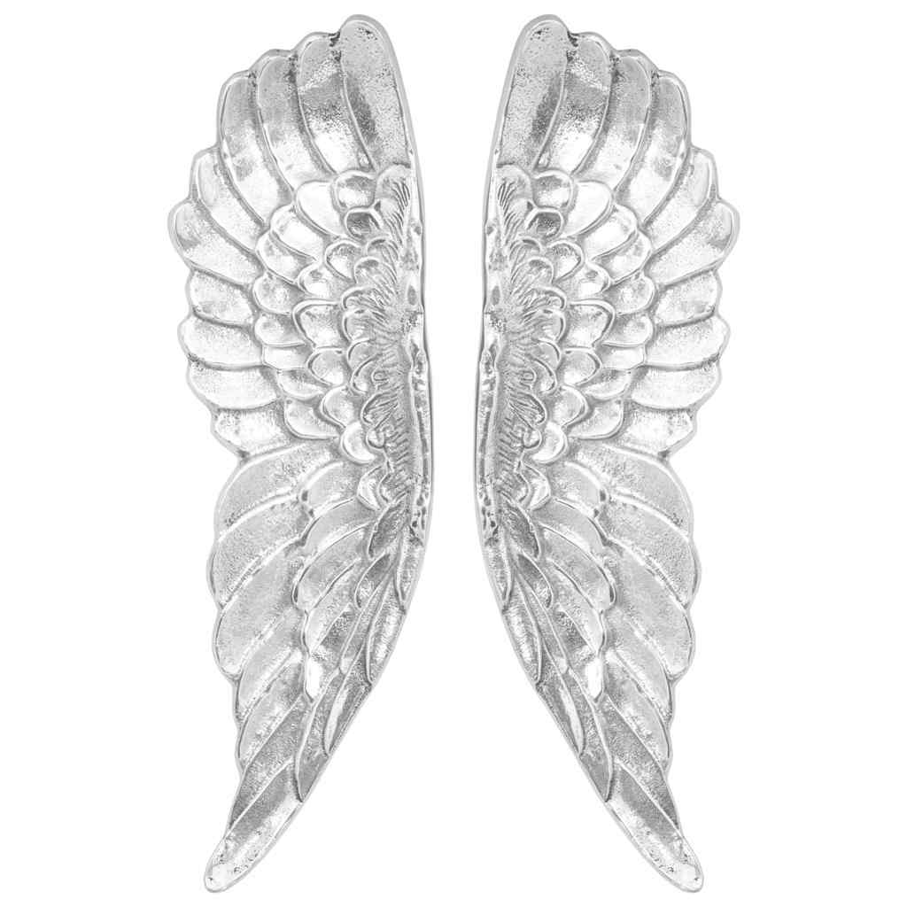 vidaXL Flügel-Skulptur 2 pcs Silber 31 x 5 x 91 cm Aluminium