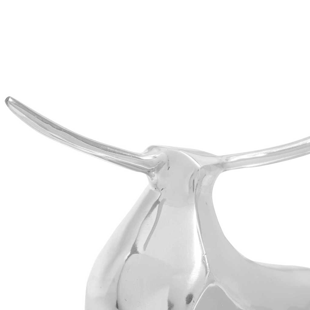 vidaXL Stierskulptur Silber 37 x 44 x 17 cm Aluminium
