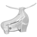 vidaXL Stierskulptur Silber 37 x 44 x 17 cm Aluminium