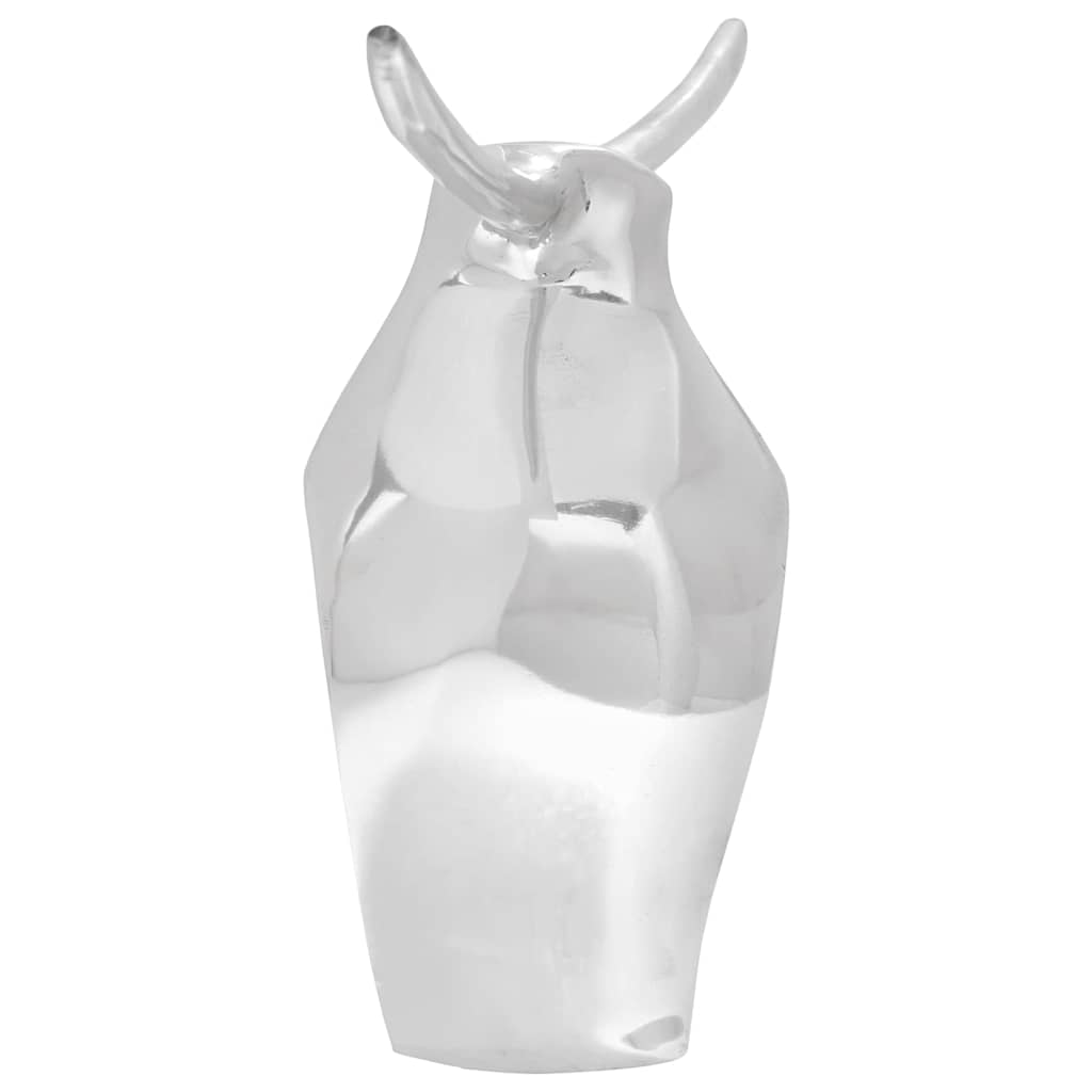 vidaXL Stierskulptur Silber 37 x 44 x 17 cm Aluminium