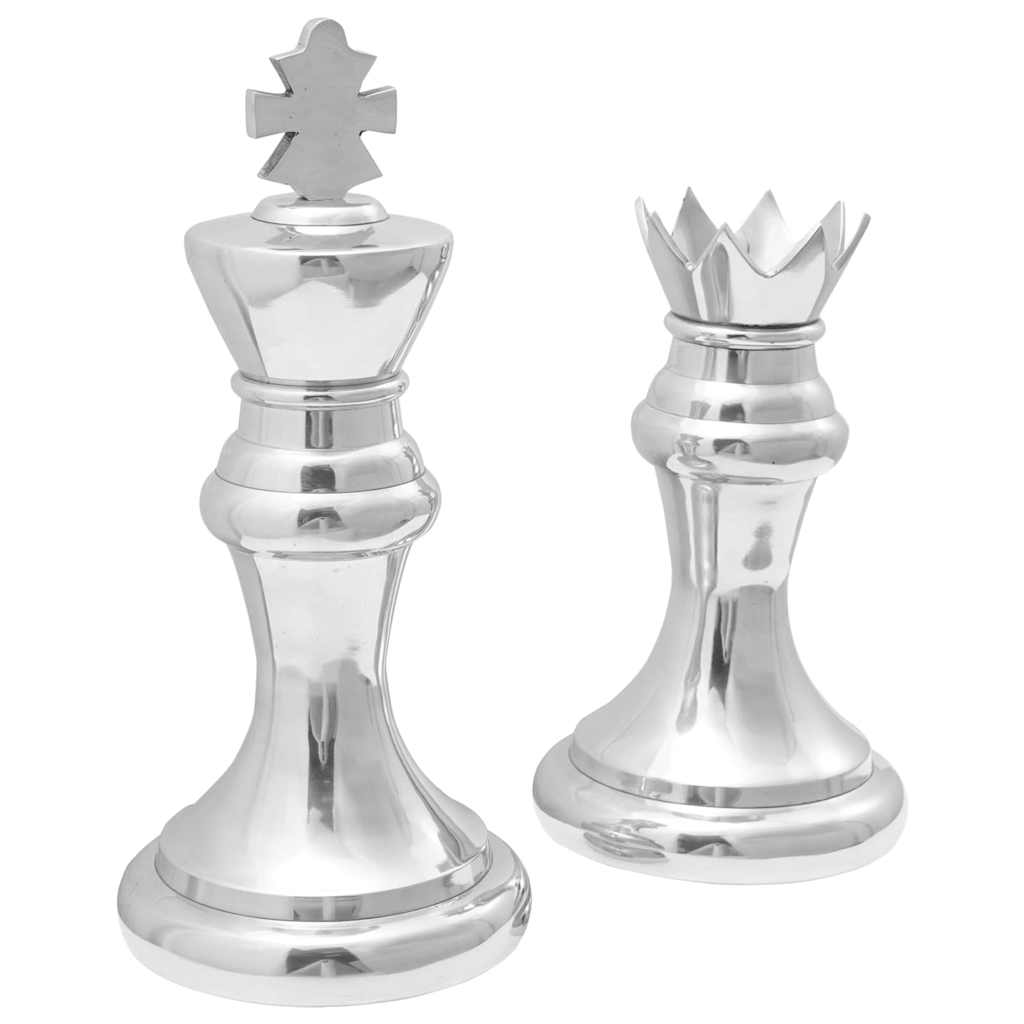 vidaXL Skulpturen 2 pcs Silber 17 x 17 x 42 cm Aluminium