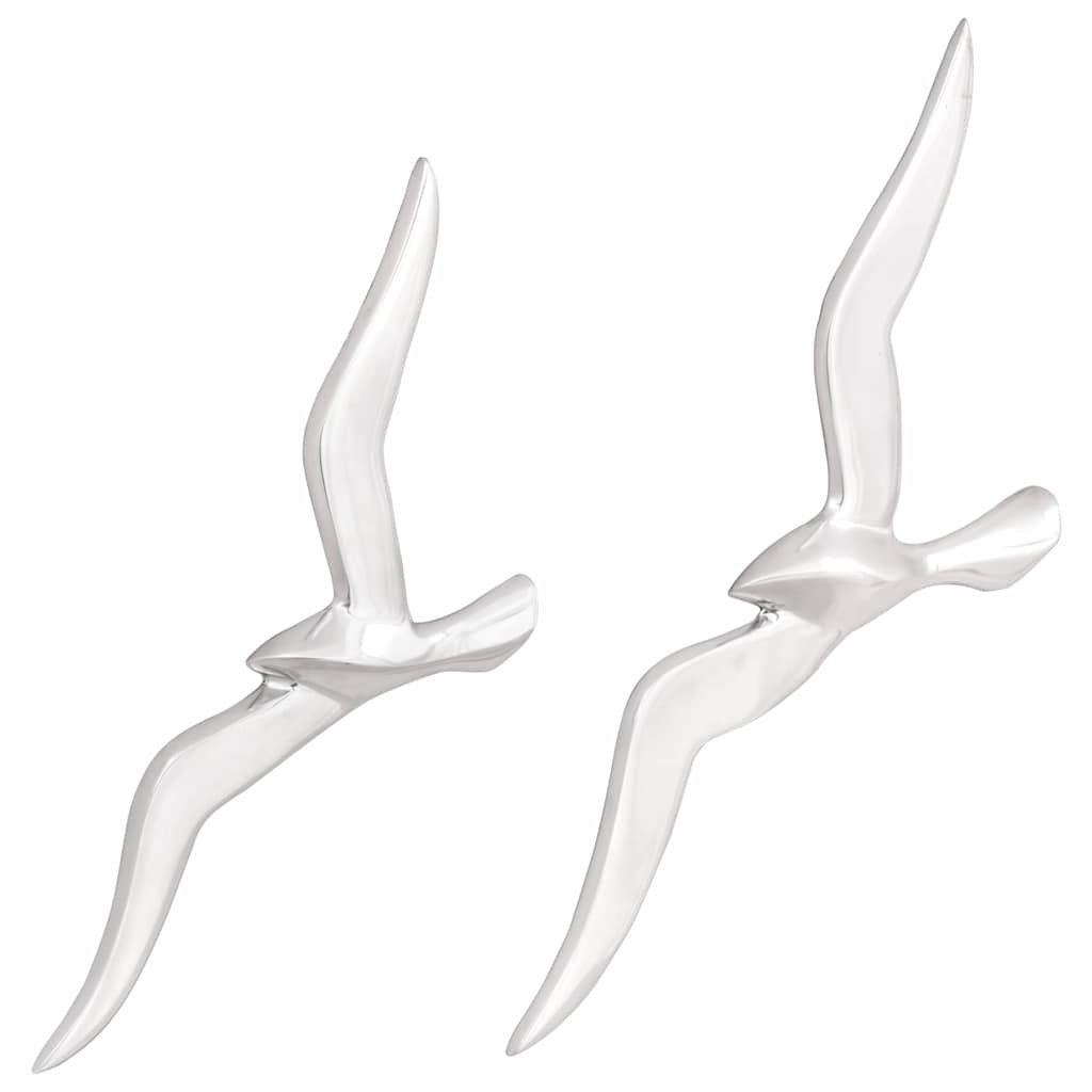 vidaXL Möwe 2 pcs Silber Aluminium