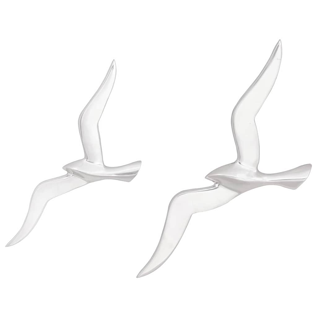 vidaXL Möwe 2 pcs Silber Aluminium