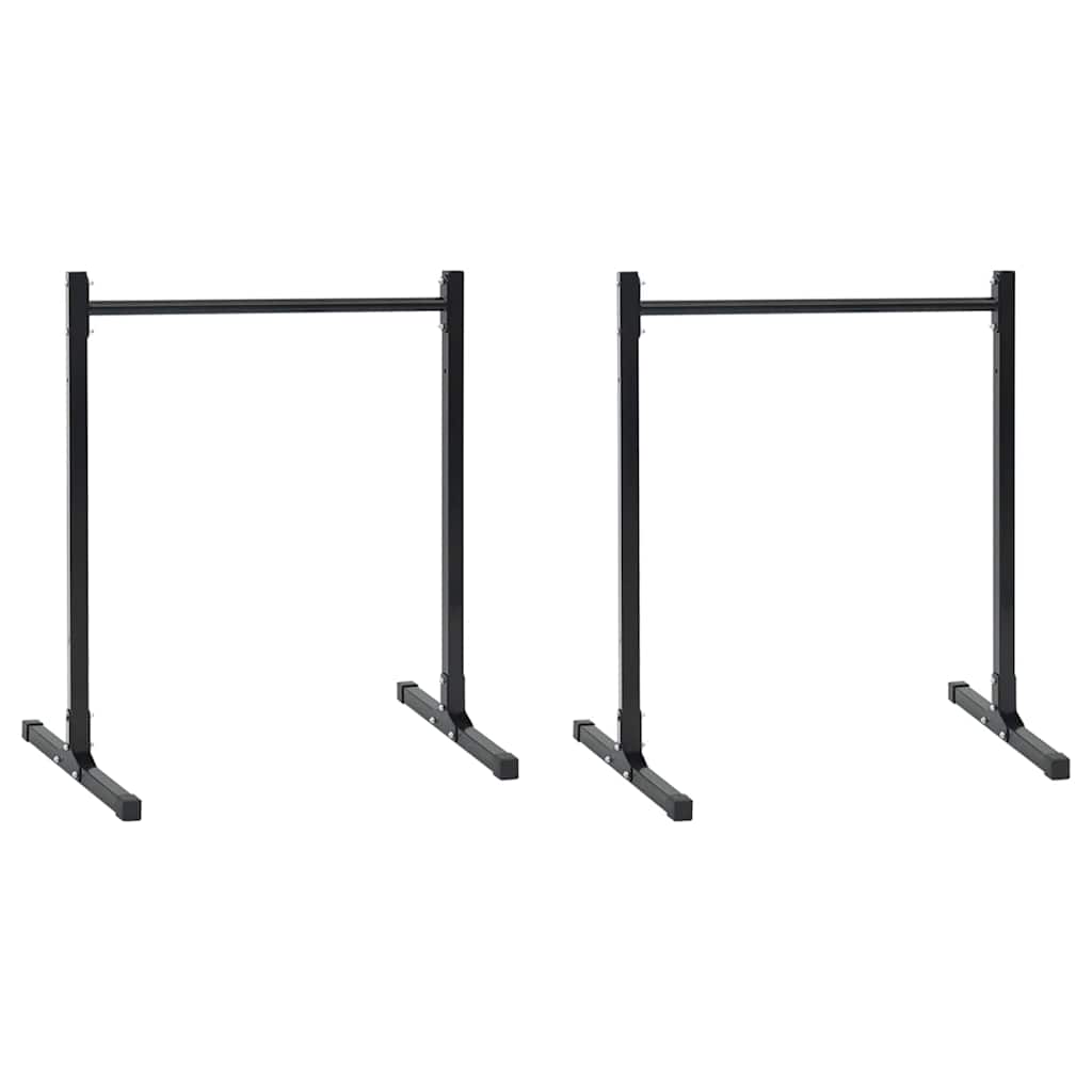 vidaXL Dip Station 2 pcs Schwarz 55 x 90 x 104.5 cm