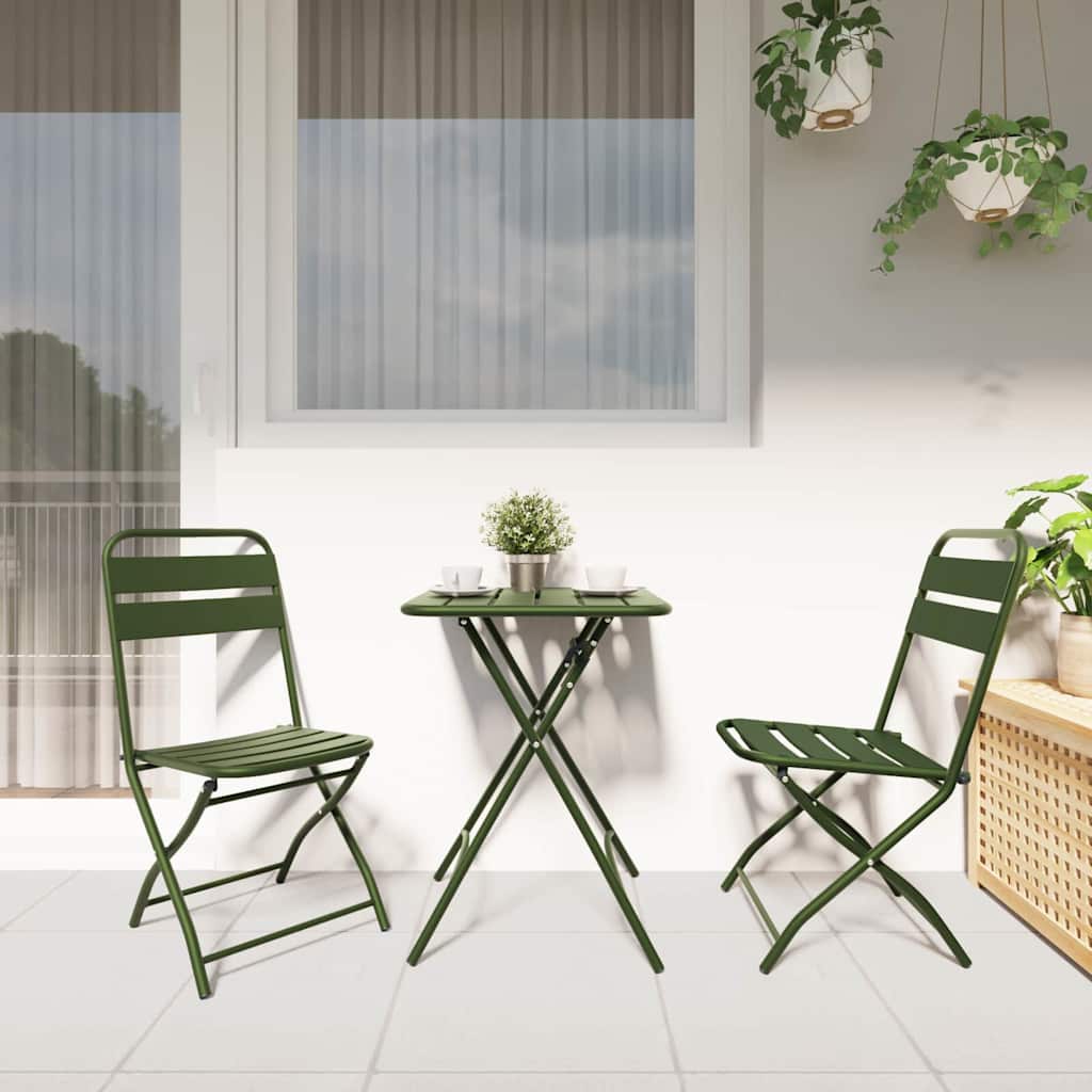 vidaXL Gartenklappstuhl 2 pcs Grün 42 x 52 x 82 cm