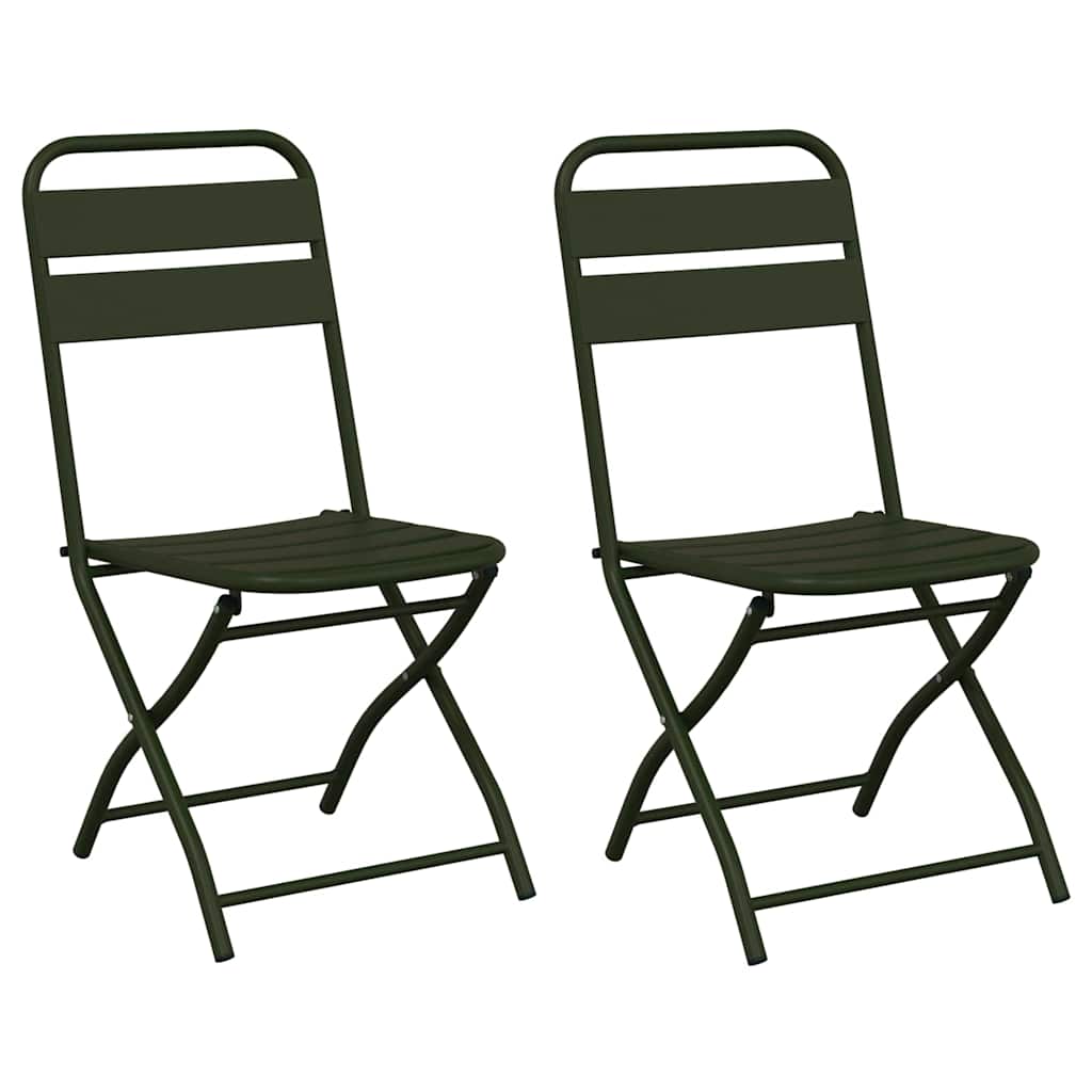 vidaXL Gartenklappstuhl 2 pcs Grün 42 x 52 x 82 cm