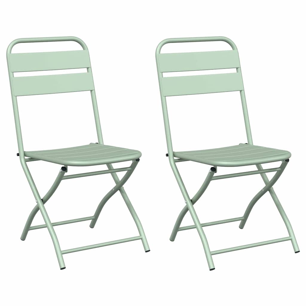 vidaXL Gartenklappstuhl 2 pcs Hellmint 42 x 52 x 82 cm