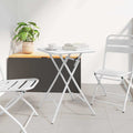 vidaXL Bistrotisch Weiß 55 x 55 x 72,5 cm Pulverbeschichteter Stahl