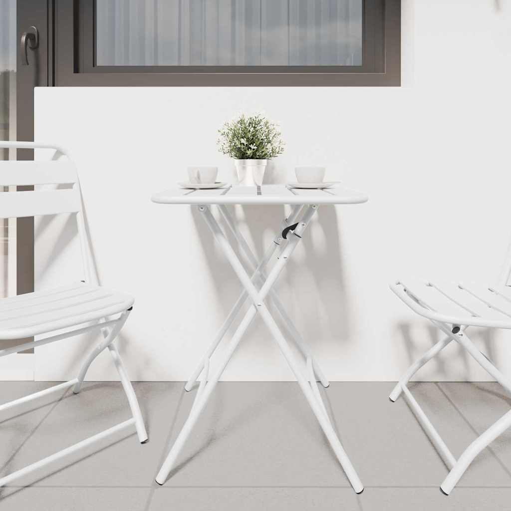 vidaXL Bistrotisch Weiß 55 x 55 x 72,5 cm Pulverbeschichteter Stahl