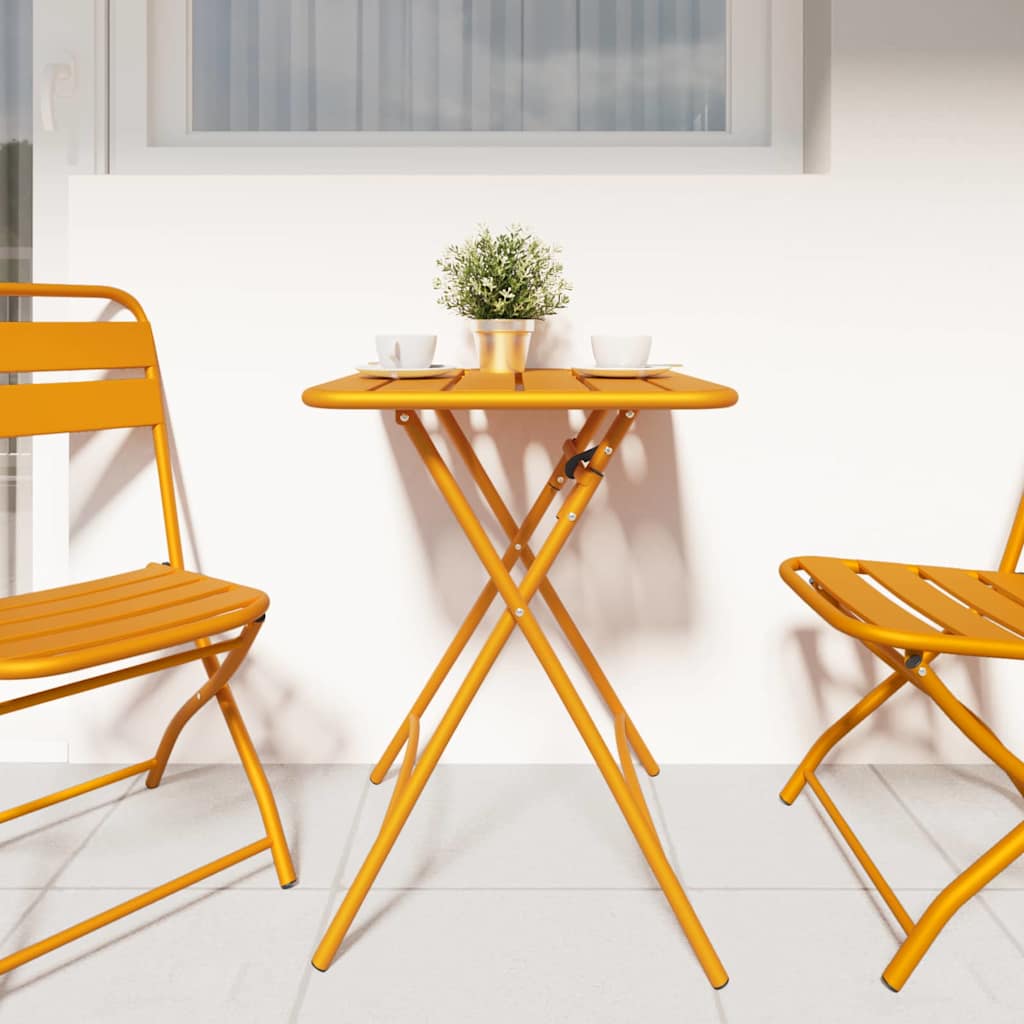 vidaXL Bistrotisch Senf 55 x 55 x 72,5 cm Pulverbeschichteter Stahl