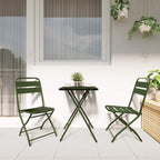vidaXL Bistrogarnitur 3 pcs Grün Stahl