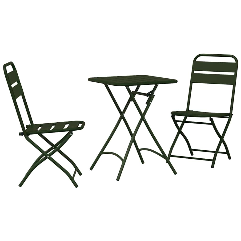vidaXL Bistrogarnitur 3 pcs Grün Stahl