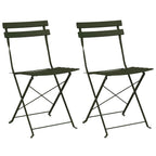 vidaXL Gartenklappstuhl 2 pcs Grün 42 x 46 x 82cm Metall