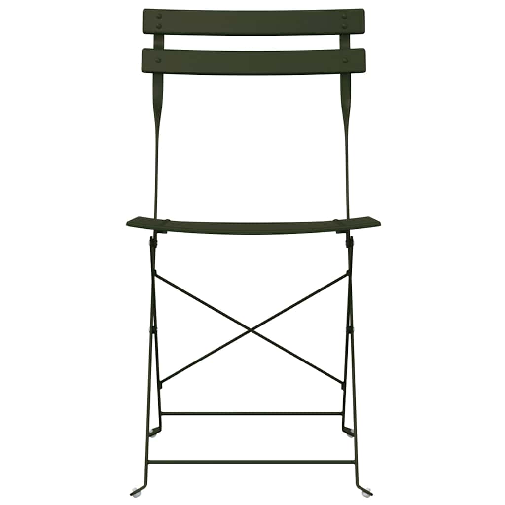 vidaXL Gartenklappstuhl 2 pcs Grün 42 x 46 x 82cm Metall