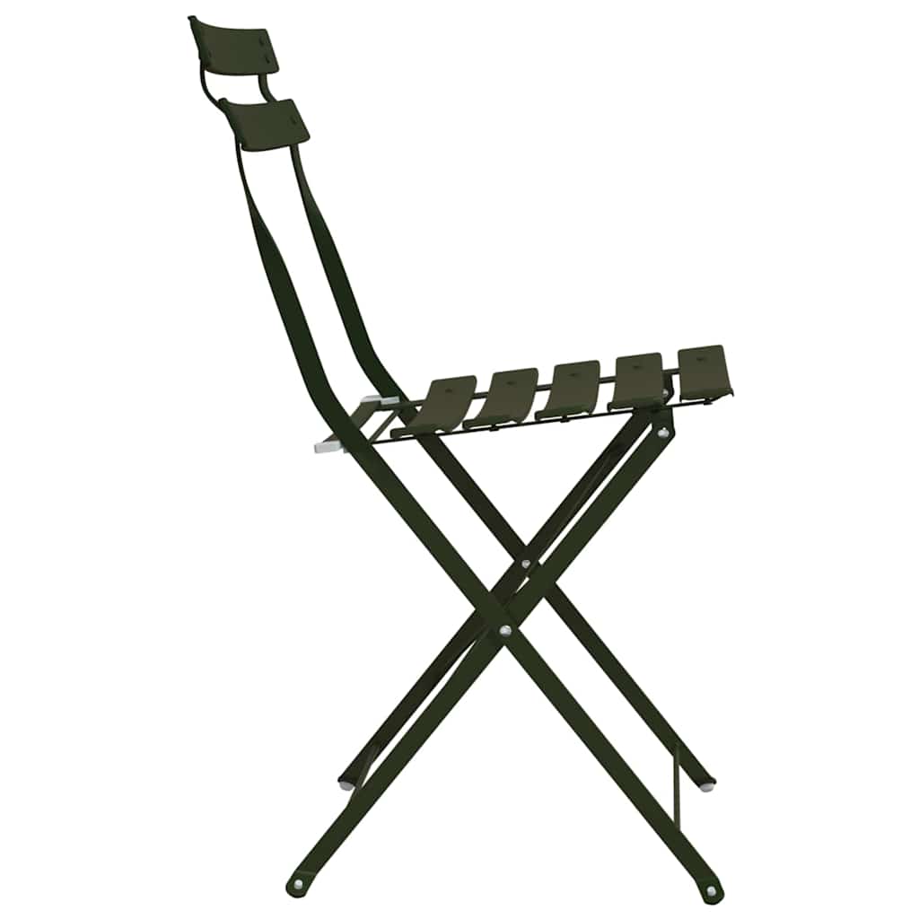 vidaXL Gartenklappstuhl 2 pcs Grün 42 x 46 x 82cm Metall