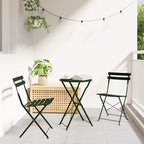 vidaXL Klapp Bistro Set 3 pcs Wald Stahl