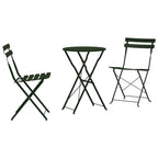 vidaXL Klapp Bistro Set 3 pcs Wald Stahl