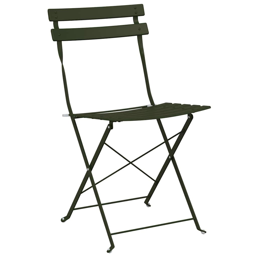 vidaXL Klapp Bistro Set 3 pcs Wald Stahl