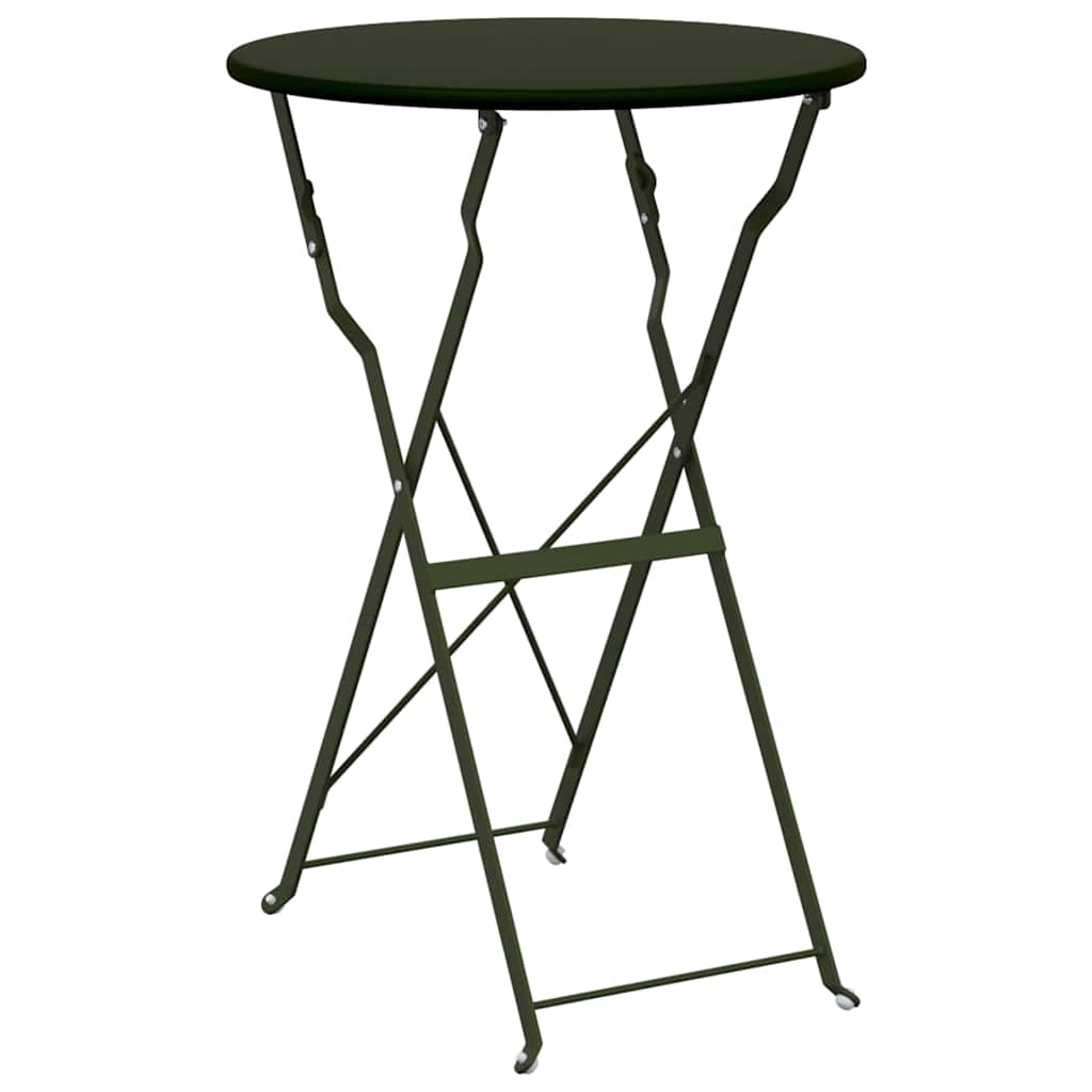 vidaXL Klapp Bistro Set 3 pcs Wald Stahl