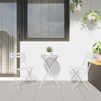 vidaXL Klapp Bistro Set 3 pcs Weiß Stahl