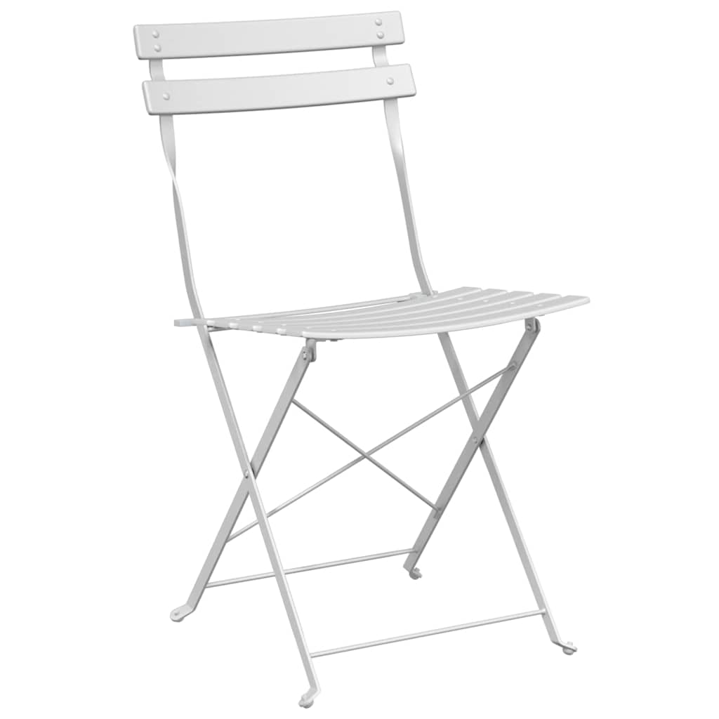 vidaXL Klapp Bistro Set 3 pcs Weiß Stahl