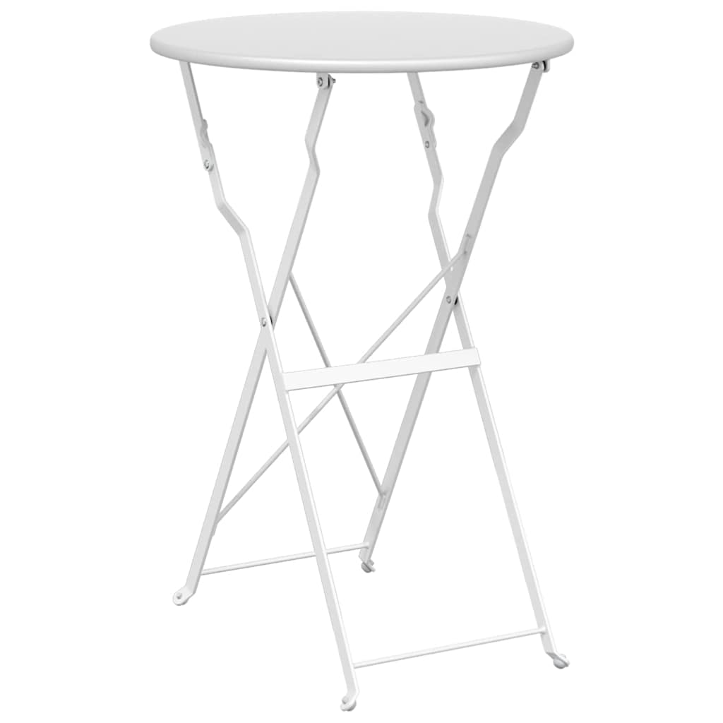 vidaXL Klapp Bistro Set 3 pcs Weiß Stahl
