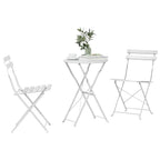 vidaXL Klapp Bistro Set 3 pcs Weiß Stahl