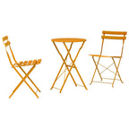 vidaXL Klapp Bistro Set 3 pcs Senf Stahl