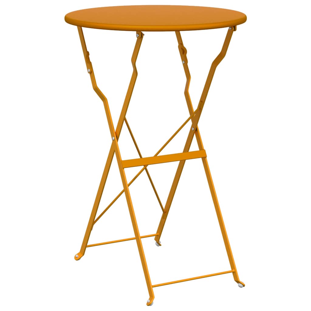 vidaXL Klapp Bistro Set 3 pcs Senf Stahl