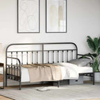 vidaXL Tagesbettrahmen Schwarz 75 x 190 cm Pulverbeschichteter Stahl
